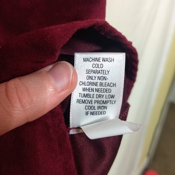 Croft & Barrow Dark Red Faux Suede Jacket - Picture 5 of 6